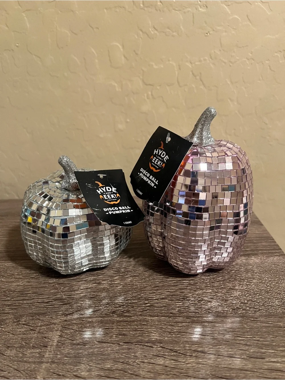 Target Hyde and Eek Disco Ball Silver Pink Halloween Pumpkins NWT